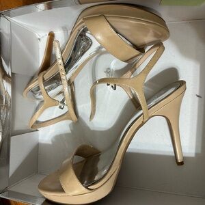 Gianni Bini Tan Stiletto Heels Strappy Elegance